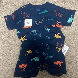Old Navy Kids Shark Print 2-Piece Set - Navy